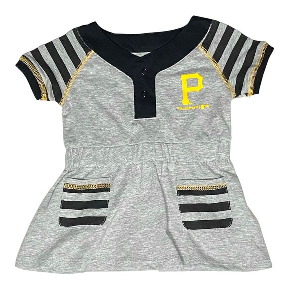 Genuine Merchandise Pittsburgh Pirates Grey Short Sleeve Dress Size 12M - Picture 1 of 6